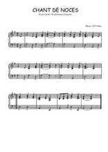 Téléchargez l'arrangement pour piano de la partition de Chant de noces en PDF